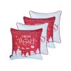 Set Of 4 18" Merry Christmas Gift Throw Pillow Cover In Multicolor