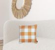 Set Of 2 18"  Fall Season Pumpkin Gingham Throw Pillow Cover