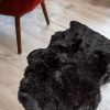 2' X 3' Black New Zealand Natural Sheepskin Rug