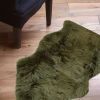 2' X 3' Khaki Green New Zealand Natural Sheepskin Rug