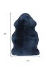 2' X 3' Navy New Zealand Natural Sheepskin Rug