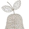 18" Silver Faux Crystal and Silver Decorative Pear Tabletop Sculpture