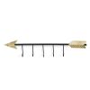 Black And Gold Metal Arrow Design Wall Decor With 5 Hanging Hooks