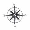 39" Black Rustic Compass Metal Wall Decor