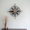 39" Black Rustic Compass Metal Wall Decor