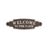 Welcome To The Farm Lacquered Black And White Metal Wall Art