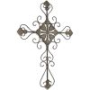 29" Gray Metal Scroll Design Gray Hanging Cross Wall Decor