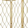 Golden Scroll Three Panel Room Divider Screen