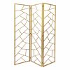 71" Gold IronFolding Three Panel Screen Room Divider