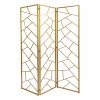 71" Gold IronFolding Three Panel Screen Room Divider