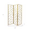 71" Gold IronFolding Three Panel Screen Room Divider