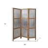 72" Brown Folding Three Panel Screen Room Divider