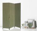 3 Panel Green Soft Fabric Finish Room Divider