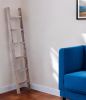 72" Gray Rustic Seven Step Wood Ladder Shelf