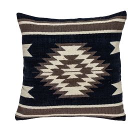 Navy And Brown Aztec Throw Pillow