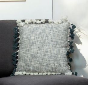 20" X 20" Slate And Grey Abstract 100% Cotton Throw Pillow