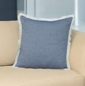 Chambray Blue And White Throw Pillow