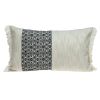 Black And White Geometric Fringe Throw Pillow