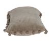 Taupe Pom Pom Lumbar Throw Pillow