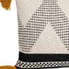 20" Beige And Black Knit Throw Pillow