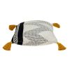 20" Beige And Black Knit Throw Pillow