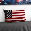 16" X 24" Red Blue and White Cotton Throw Pillow