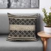 18 X 18 Brown And Black Geometric Cotton Blend Throw Pillow