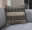 18 X 18 Brown And Black Geometric Cotton Blend Throw Pillow