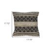 18 X 18 Brown And Black Geometric Cotton Blend Throw Pillow