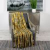 Boho Yellow And Gray Basketweave Throw Blanket