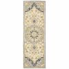 3' X 8' Blue And Ivory Bohemian Runner Rug