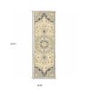 3' X 8' Blue And Ivory Bohemian Runner Rug