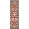 3' X 8' Red And Blue Bohemian Area Rug