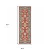 3' X 8' Red And Blue Bohemian Area Rug