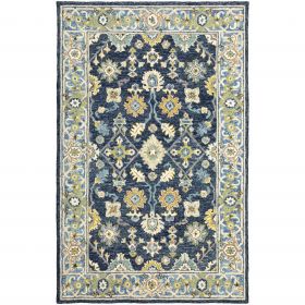 4' X 6' Navy And Blue Bohemian Area Rug