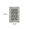 8' X 10' Navy And Blue Bohemian Rug