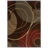 4' X 6' Brown And Red Abstract Area Rug