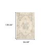 8' X 10' Beige And Ivory Center Jewel Area Rug