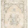 8' X 10' Beige And Ivory Center Jewel Area Rug