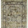 2' X 8' Green And Brown Floral Runner Rug