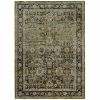 4' X 6' Green And Brown Floral Area Rug