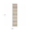 3' X 12' Beige And Ivory Medallion Runner Rug