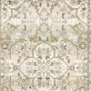 7' X 9' Beige And Ivory Medallion Area Rug