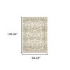 8' X 10' Beige And Ivory Medallion Area Rug