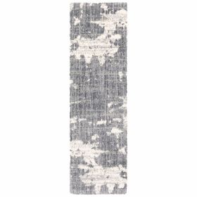 2' X 8' Grey And Ivory Grey Matter Runner Rug