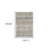 9' X 12' Grey And Ivory Abstract Lines Area Rug