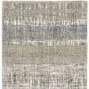 9' X 12' Grey And Ivory Abstract Lines Area Rug