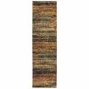 2' X 8' Gold And Slate Abstract Runner Rug