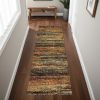 2' X 8' Gold And Slate Abstract Runner Rug