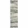 2' X 8' Ash And Slate Abstract Runner Rug